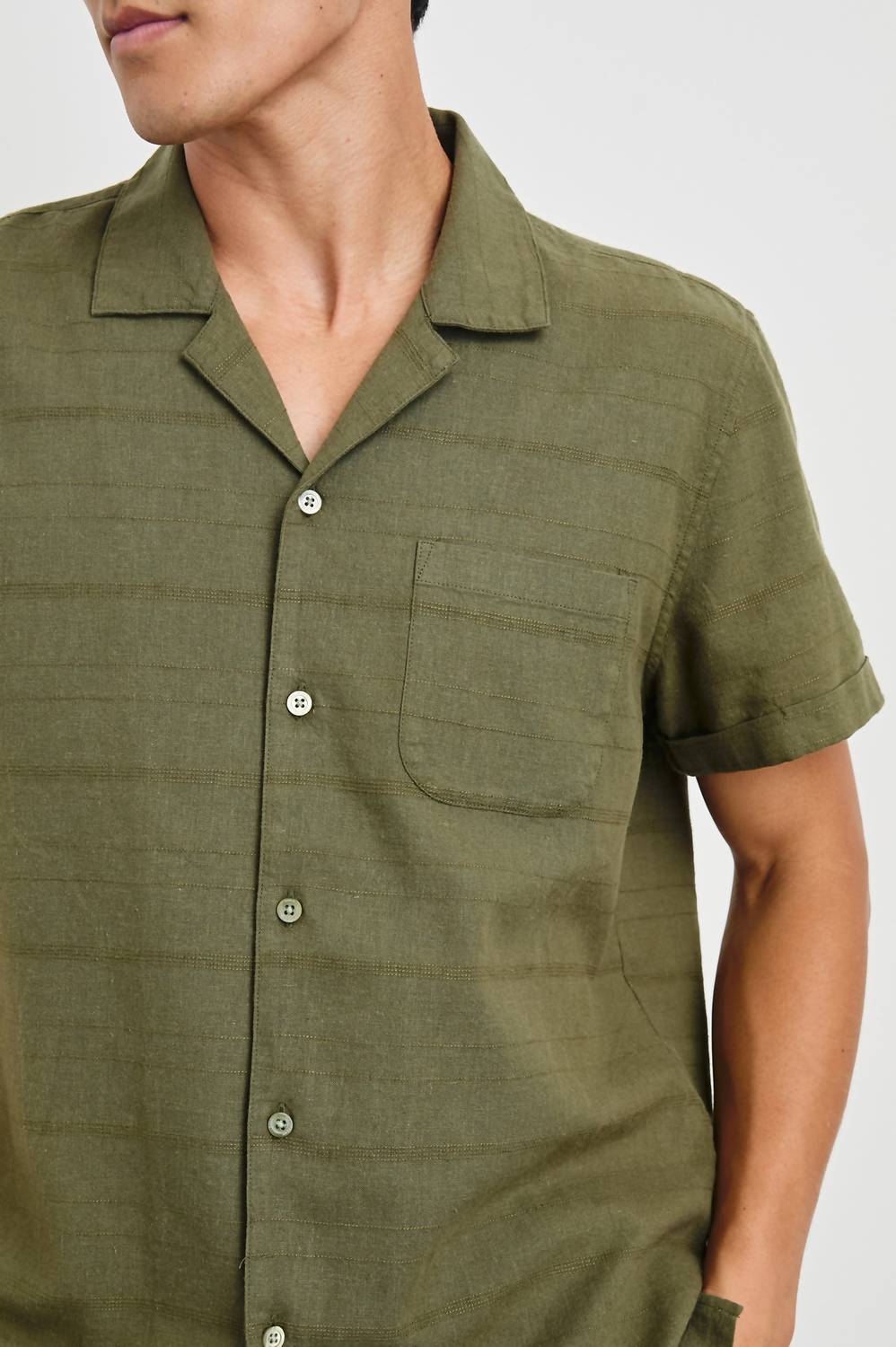 Rails Davis Shirt Top in true olive - men's t-shirt - alternate view