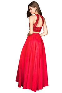 Sherri Hill - Two-Piece Lace Appliqued Prom Dress