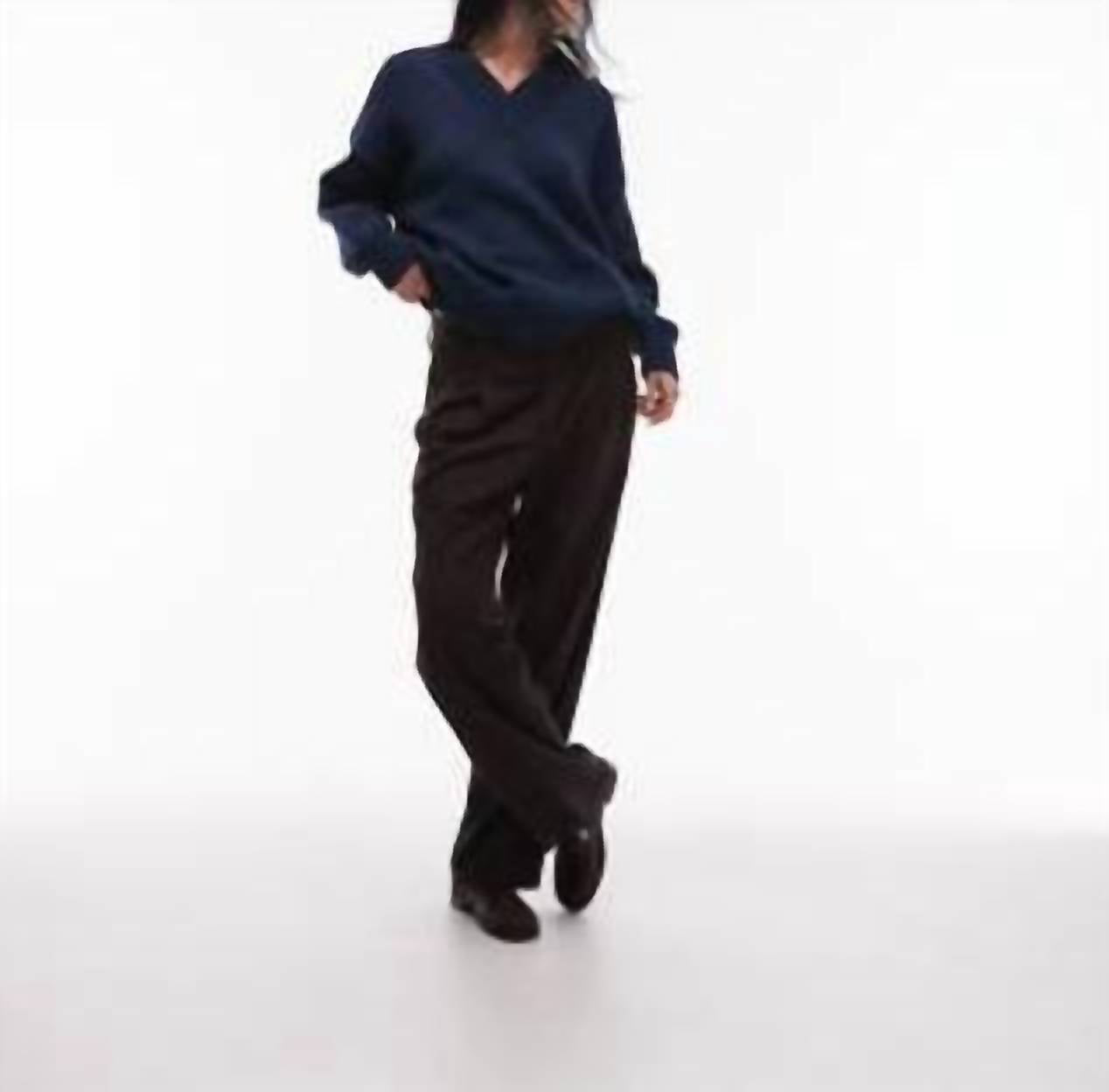 NIA Chia V-neck Sweater in navy - women's sweater