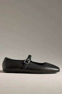 Jeffrey Campbell Women's Elise Leather Mary Jane Flats in black - women's flats - detail view
