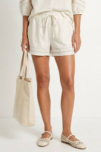 Naked Zebra - Contrast Trim Linen Shorts