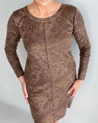 Ethyl - Faux Suede Print Dress