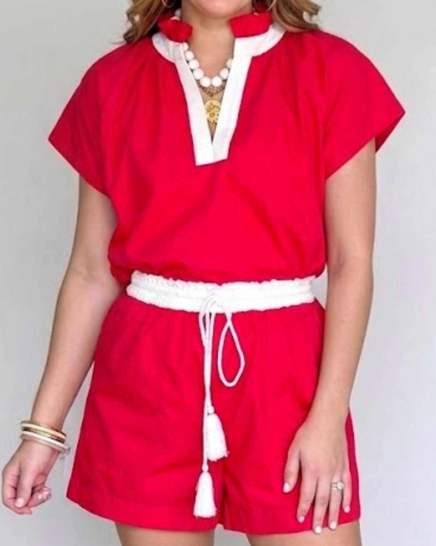 entro Rover Short Set in red - women's sleepwear