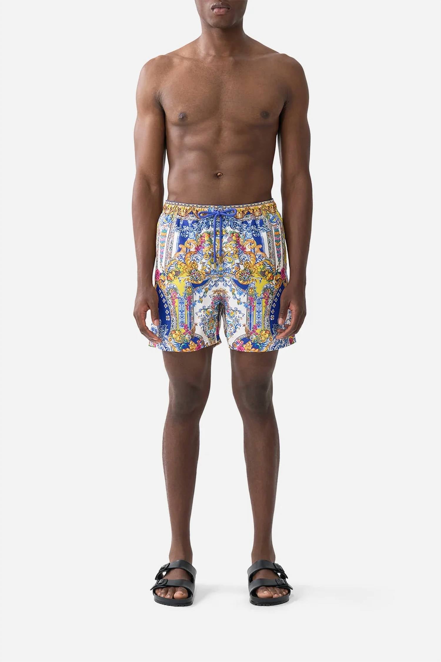 Camilla - Elastic Waist Mid Length Boardshorts