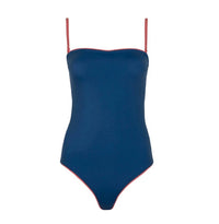 Minnow Square Neck One Piece Swimsuit in navy white - women's swimwear - view 4