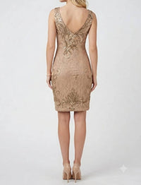 Sue Wong - Sleeveless Bodycon Embellished Lace Dress