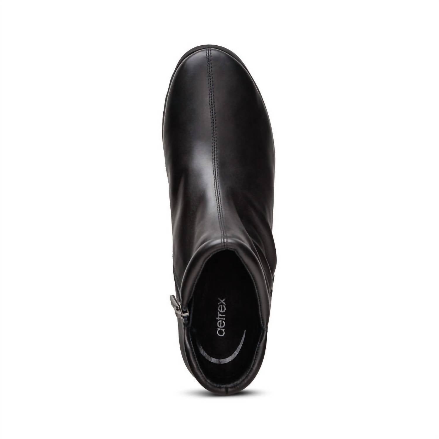 Aetrex Women's Zoey Slip-on Boots in black leather 1 - women's shoe - view 5