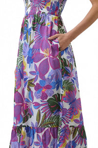 Sugarlips - Evren Tropics Tayla Smocked Midi Dress