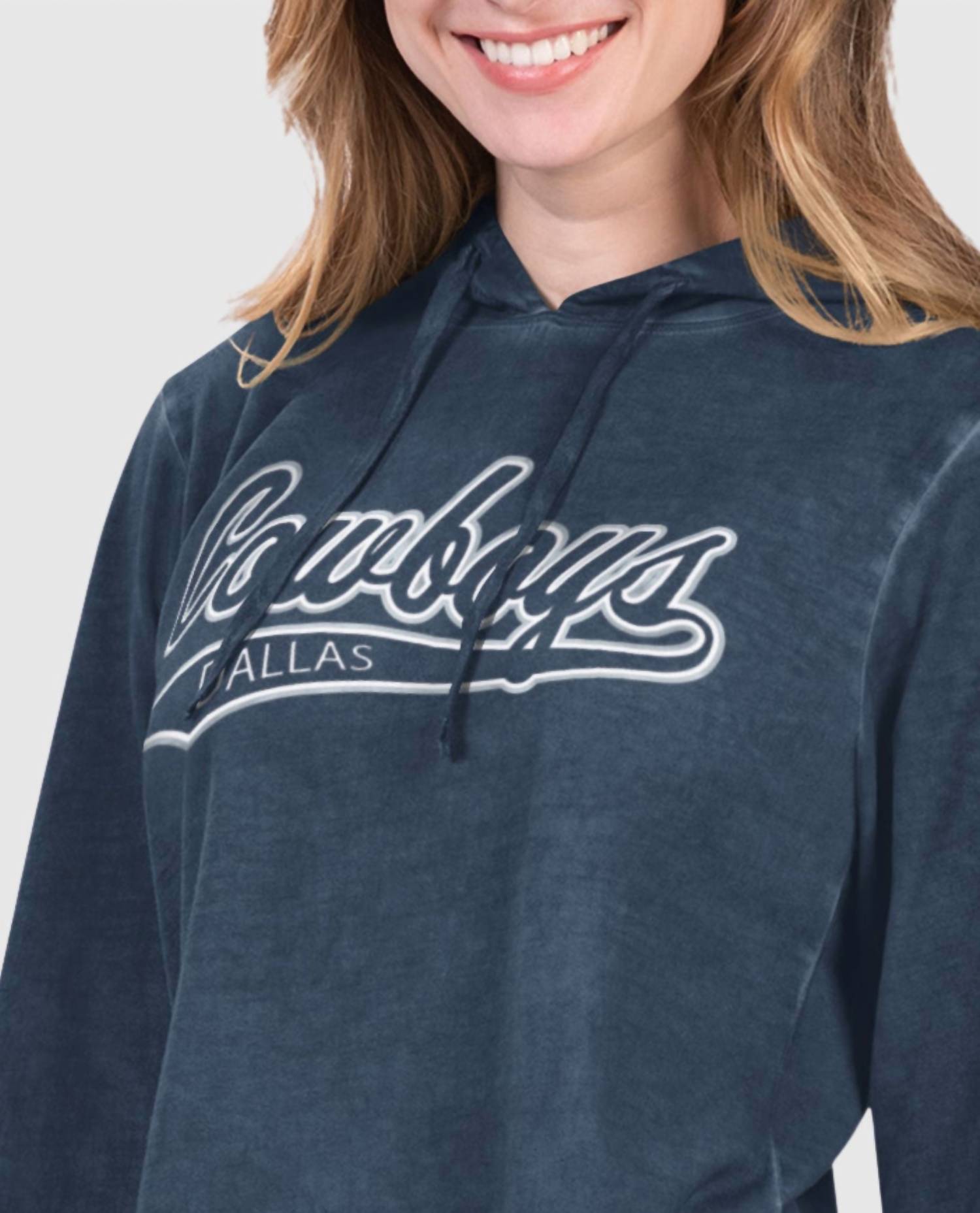 Starter - Dallas Cowboys Womens Wishbone Long Sleeve Hooded Starter Shirt