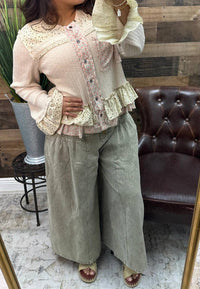 Pol - Women's Ruffle Button Down Top