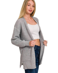 Vanilla Monkey - Cuddle Up Waffle Open Cardigan Sweater