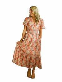 Thml - Fall Pattern Puff Sleeve Midi Dress