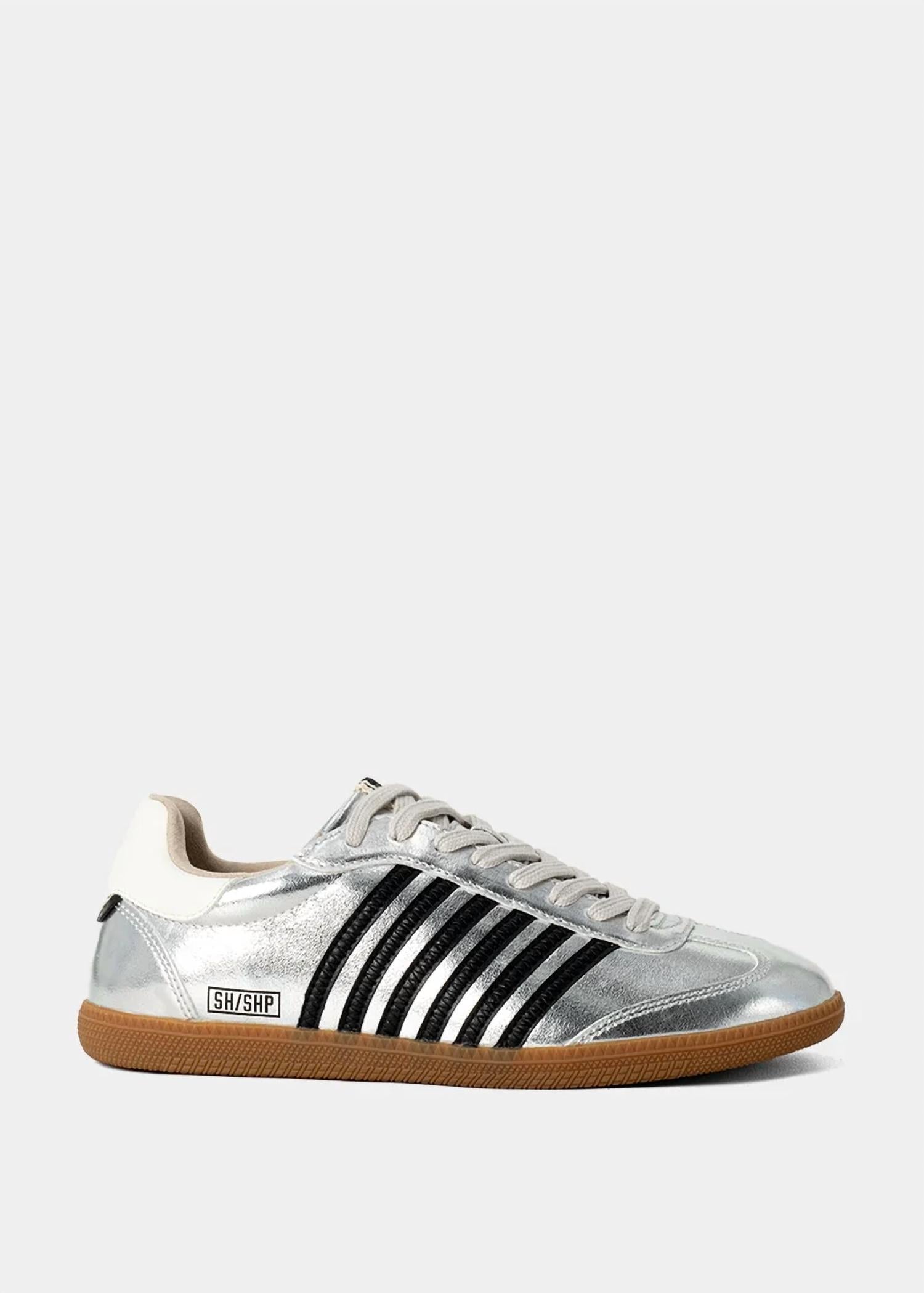 SHU SHOP Women's Stevie Metallic Sneaker in silver - women's sneaker