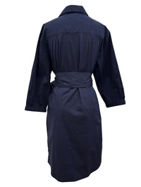 SOLEIL DE MER Women's Rosey Midi Dress in navy - women's dress - detail view