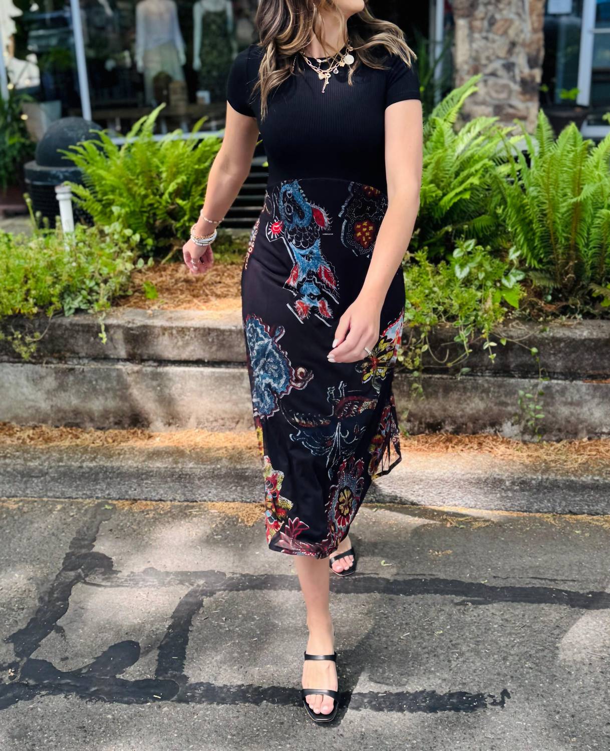 Desigual - Tee Top Mesh Floral Dress