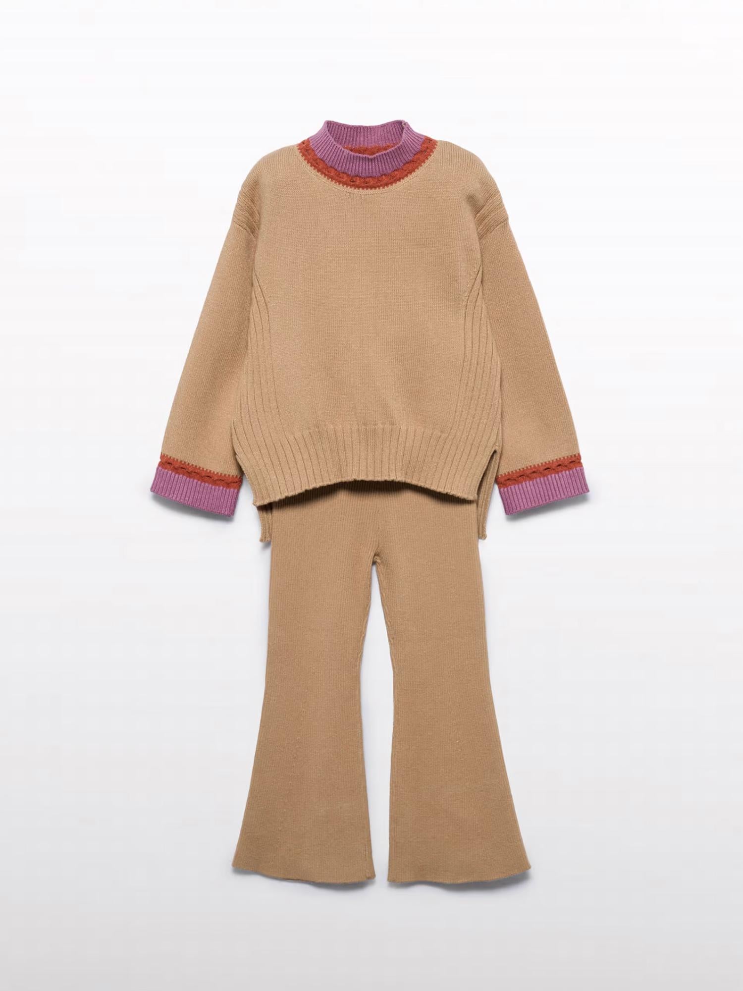 Abel & Lula Knit Pant Set in camel - item - alternate view