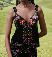Farm Rio - Belle Garden Scallop Sleeveless Top