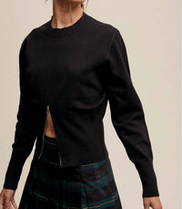 Listicle - Monroe Zip Detail Pullover Sweater