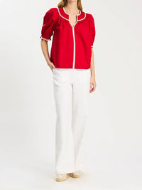 Tyler Boe - Lara Trimmed Collar Top