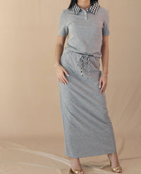 Sundayup - Anna Polo Shirt And Midi Skirt Set