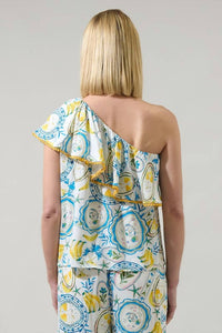 Sugarlips - Havana Banana One Shoulder Ruffle Top
