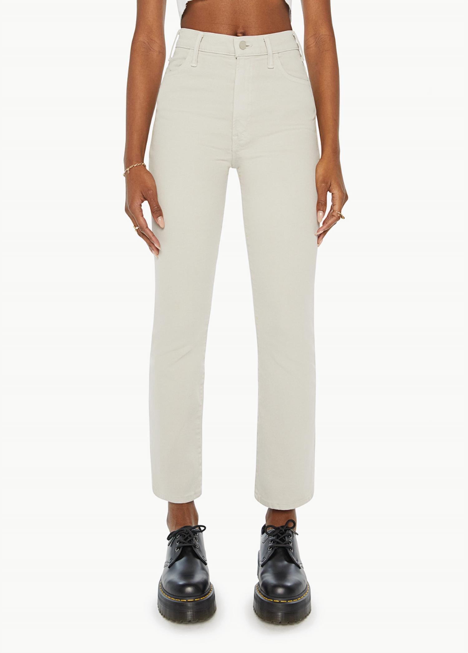 Mother Hustler Flood High-rise Bootcut Jeans in feather grey - women's jeans
