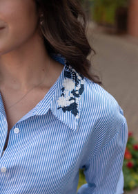 Layerz Clothing - Michael Embroidered Collar Button Up Top