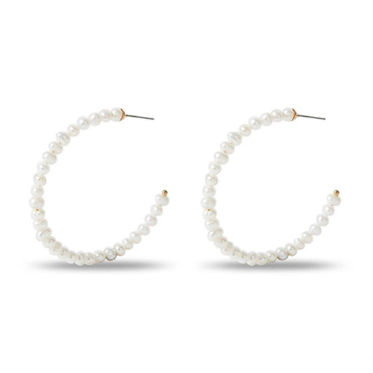 Lele Sadoughi - Women's Freshwater Pearl Large Hoop Earrings