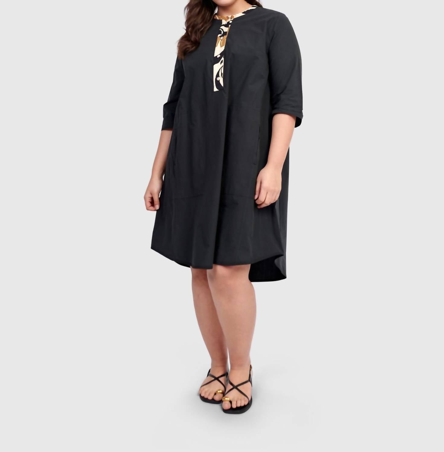 ALEMBIKA Kenzie Shirt Dress in tulips - women's dress - detail view