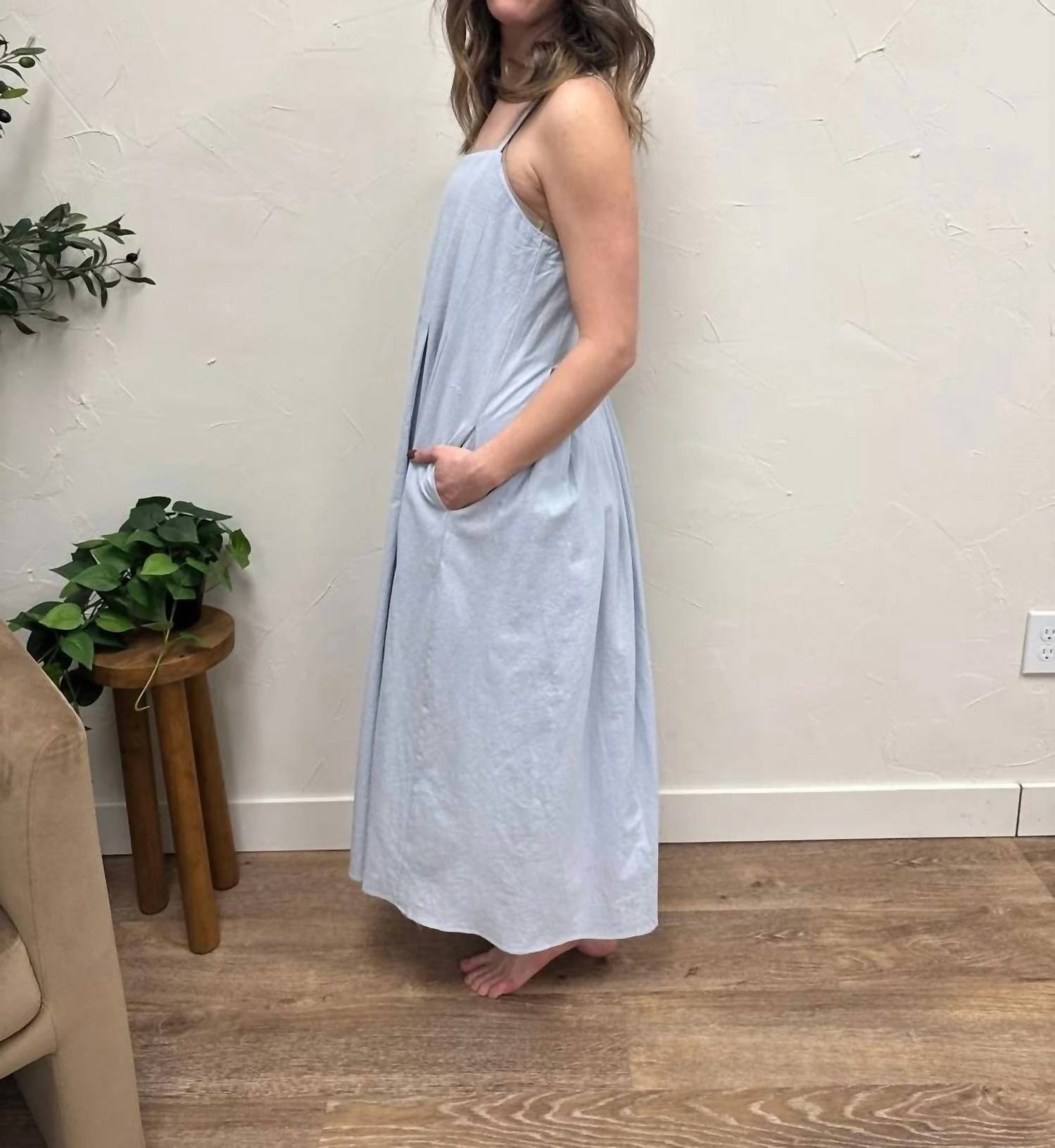 Wishlist - Cotton Pleated Bust Midi Dress
