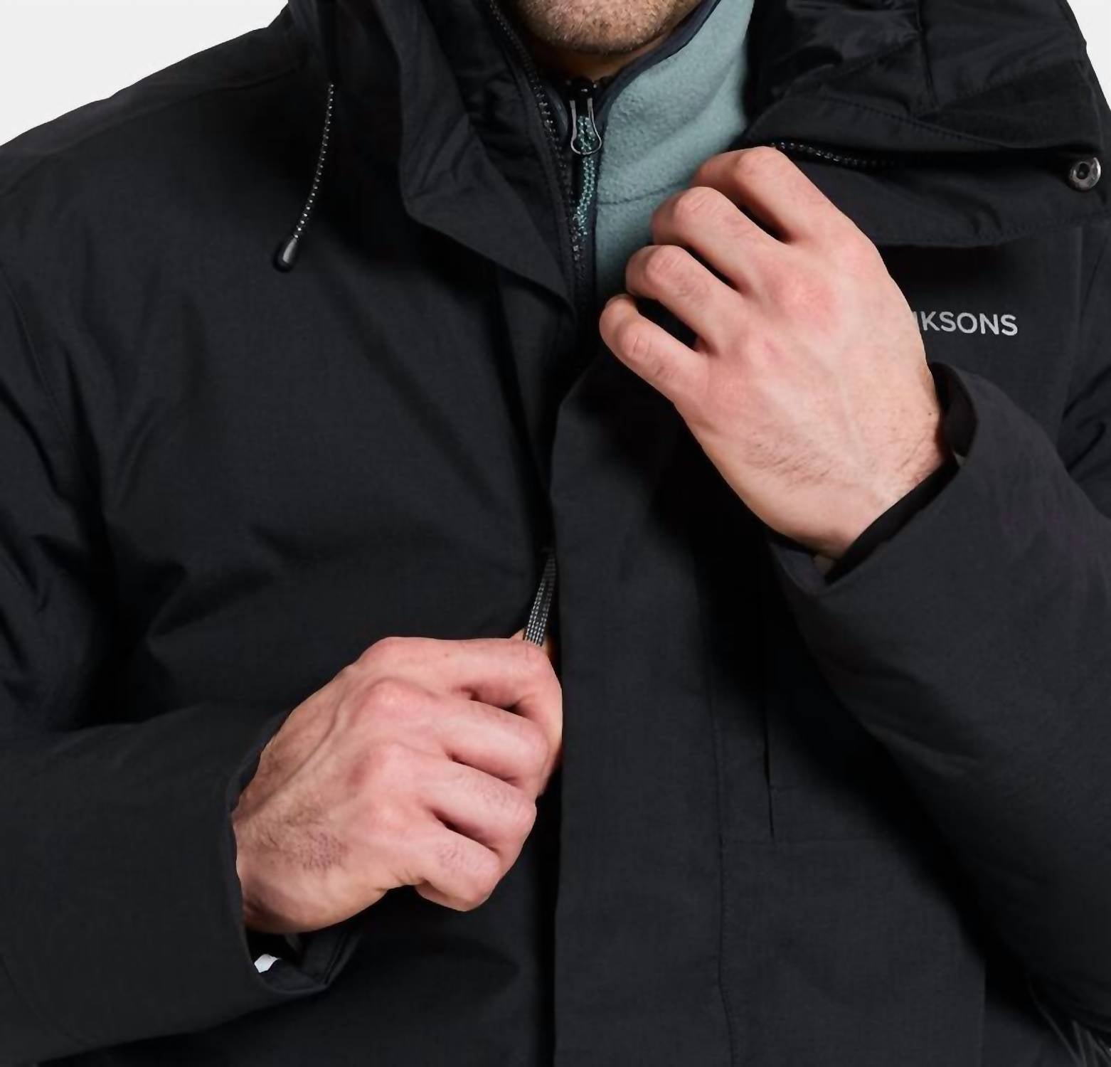 Didricksons Akilles Hooded Parka Coat in black - men's jacket - view 6