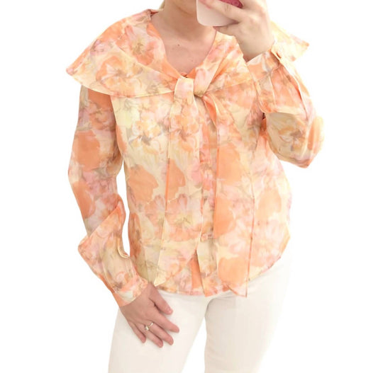 Beulahstyle - Abstract Floral Collar Top