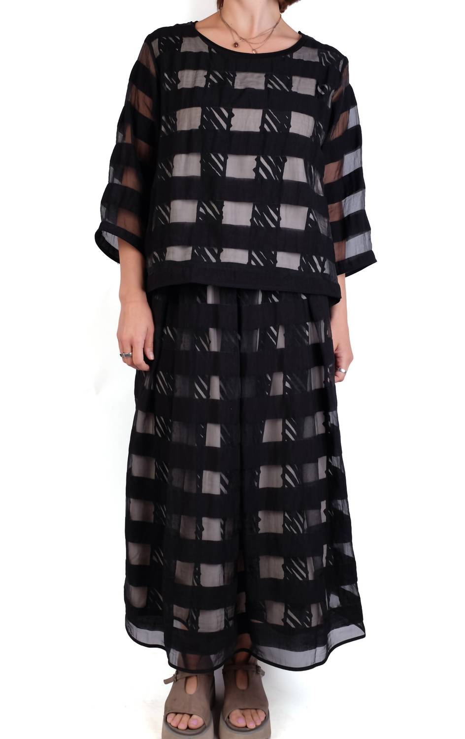 Luukaa - Overlay Stripe Maxi Skirt
