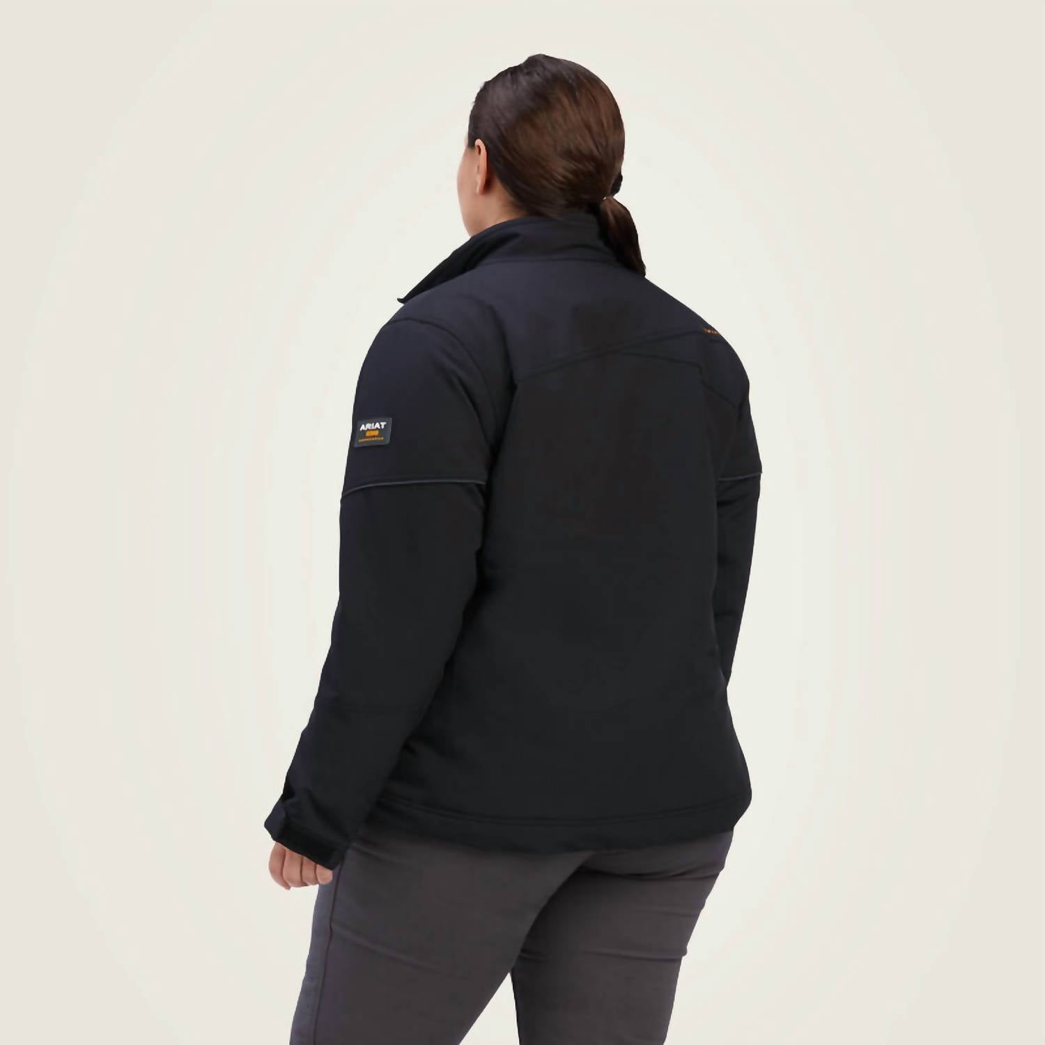 ARIAT Rebar Dri-tek Durastretch Insulated Jacket in port - women's jacket - detail view