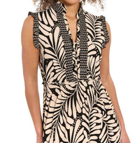 London Times - Smocked Waist Tiered Skirt Maxi Dress
