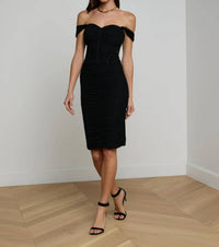 L'Agence Asuka Mesh Corset Top in black - women's blouse - view 4