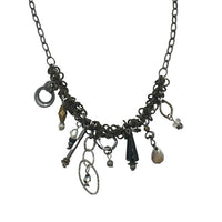 Legend Or Lies - Women's Cluster Chain & Mixed Metal Dangles Necklace