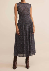 Z Supply Etta Aspen Floral Midi Dress in java - women's dress