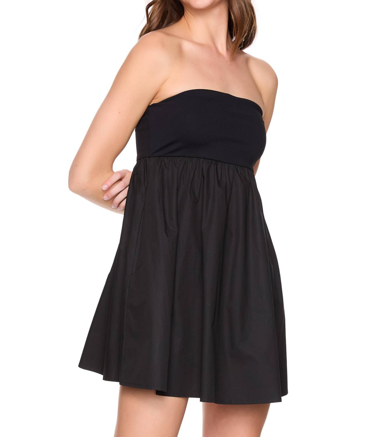 Susana Monaco - Poplin Knit Mix Tube Mini Dress