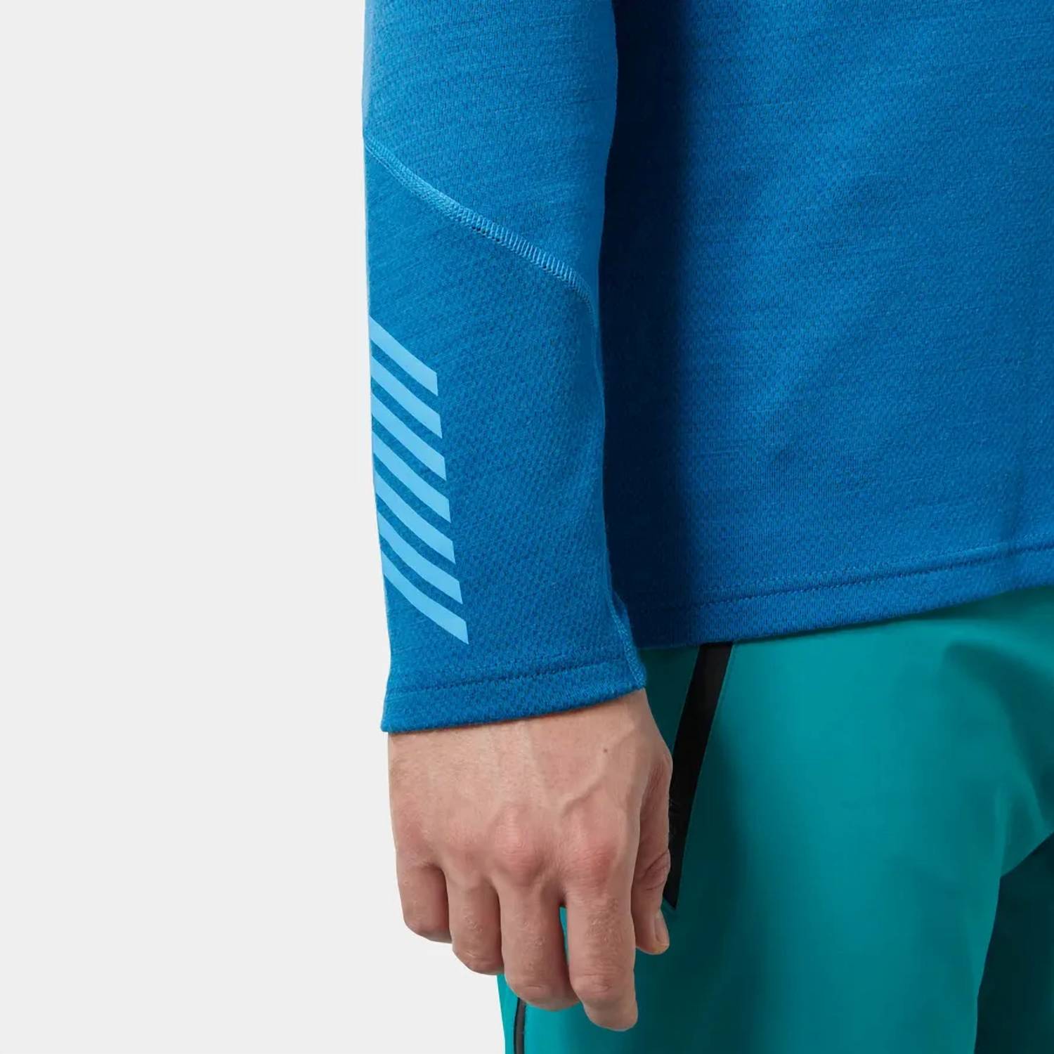 Helly Hansen Men's LIFA Merino Midweight 1/2 Zip Top in neptune blue - men's long sleeve top - alternate view