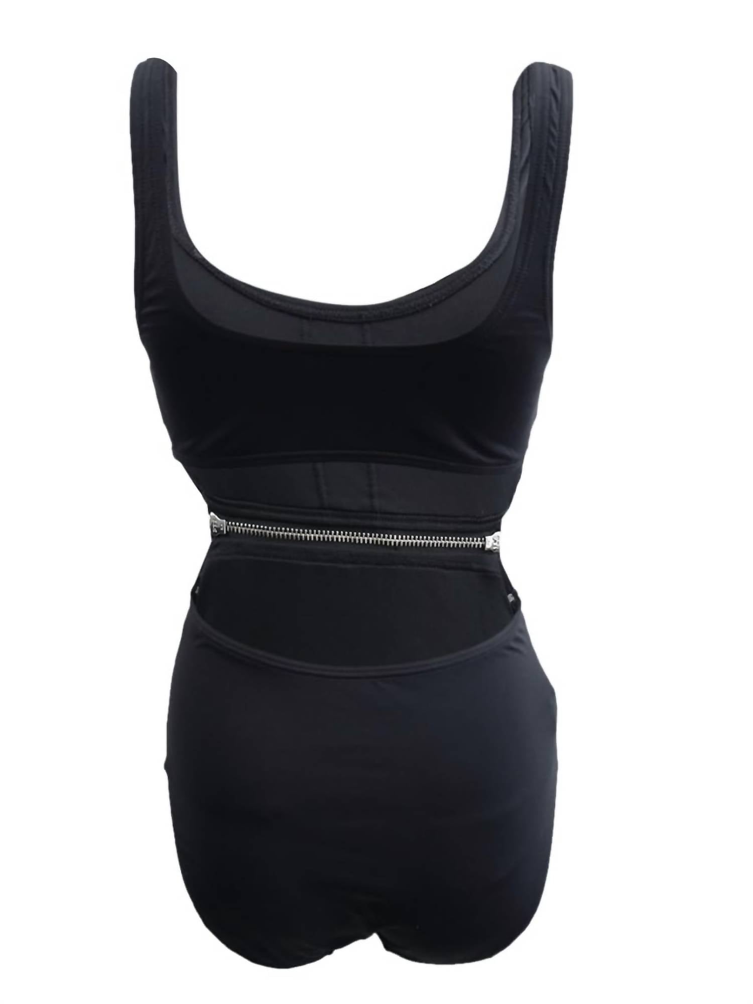 MICHAEL KORS Zip Trim Cutout One Piece Swimsuit in black - women's swimwear - view 4