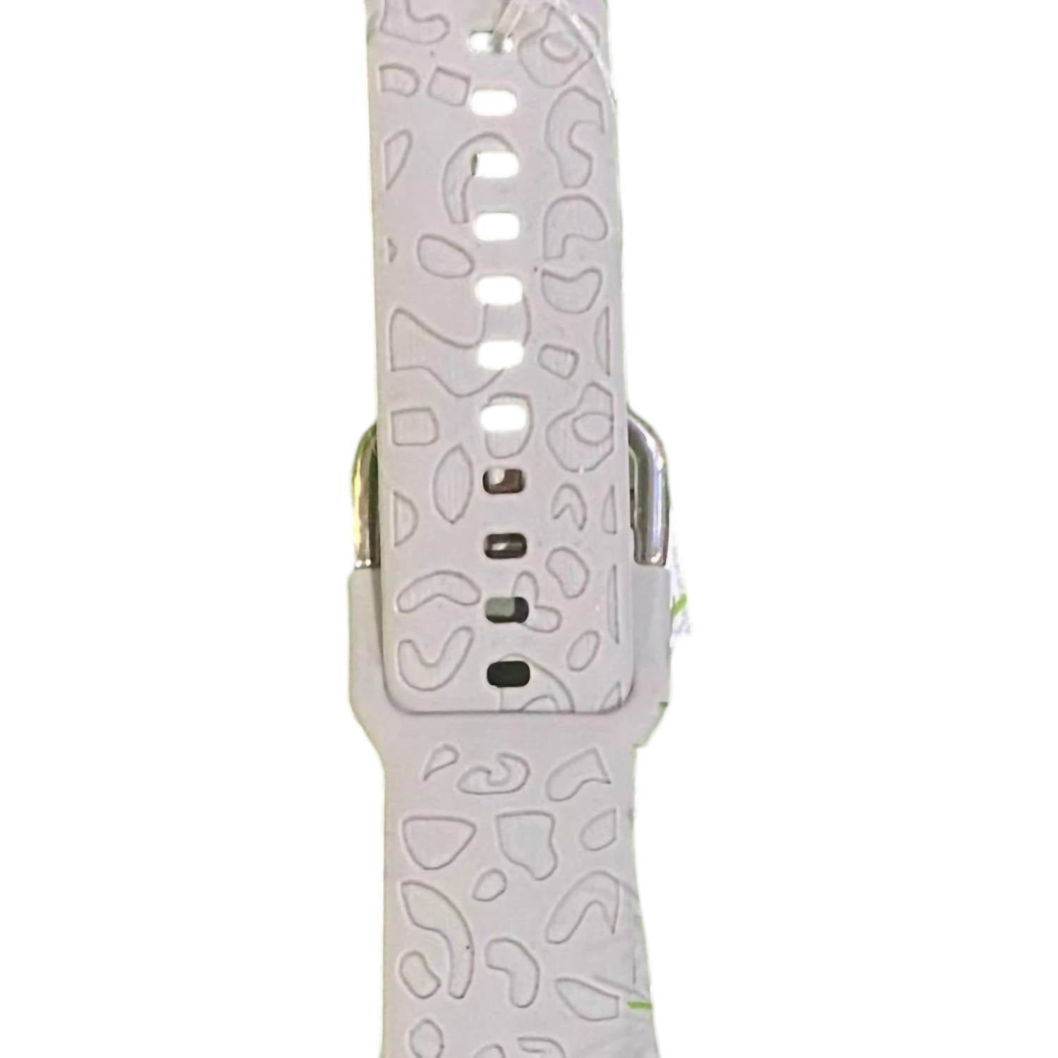 Strawberry Avocados - Women's Leopard Engraved Silicone Apple Waterproof Adjustable Watch Band