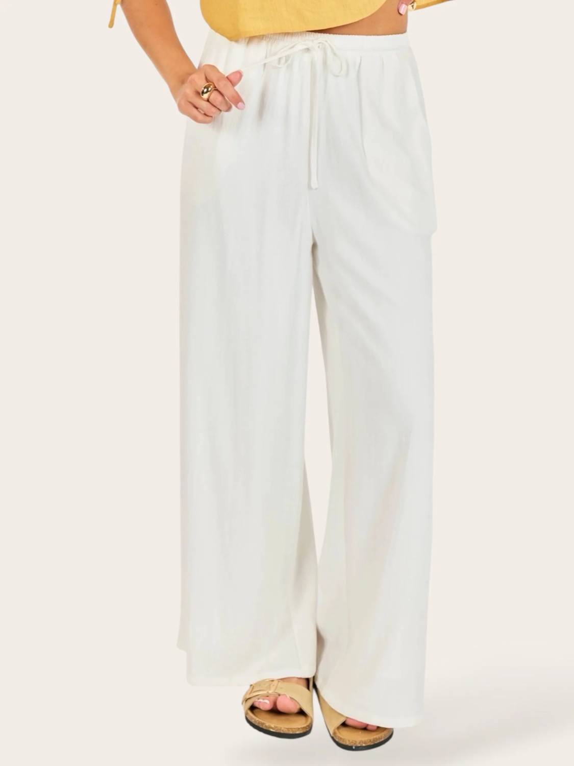 Sadie & Sage - Women's Sugarloaf Wide Leg Linen Pant