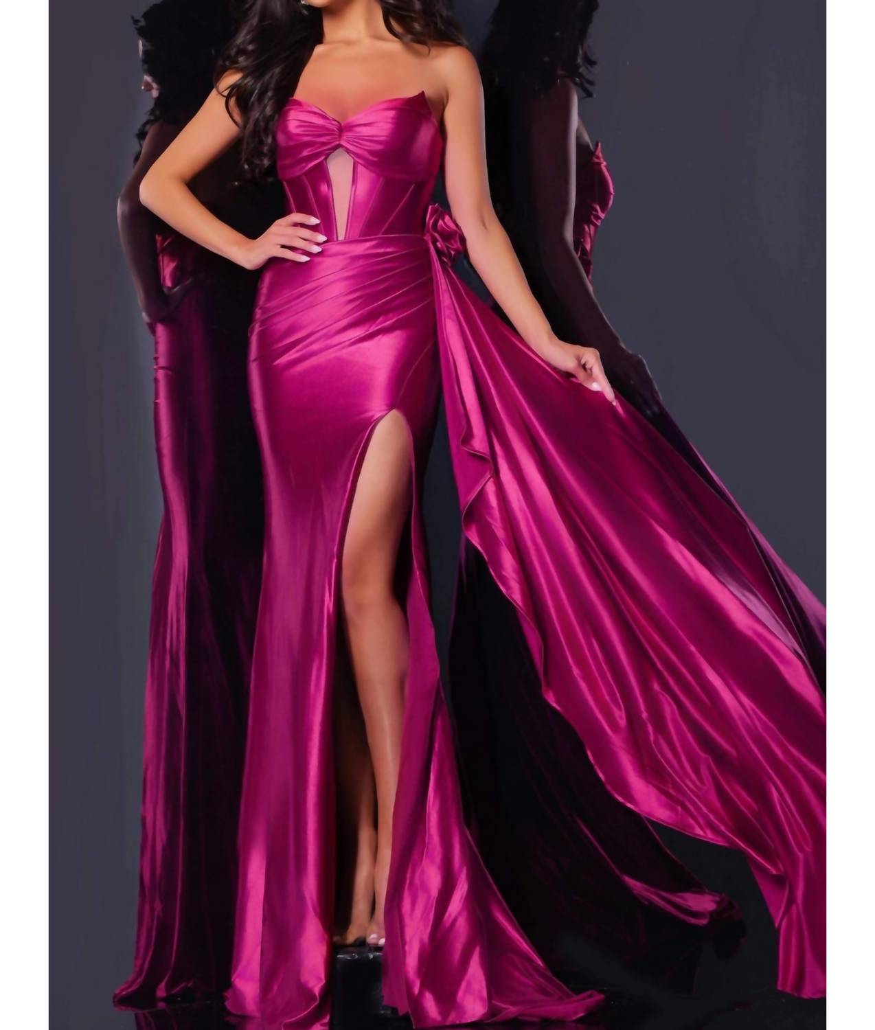 Jovani - Strapless Corset-style Bodice Gown