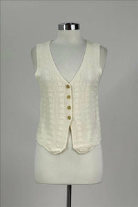 By Together Lori Knit Sweater Vest in cream - women's jacket - alternate view