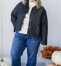 Polygram Miley Polka Dots Quilted Jacket in black - women's jacket - view 6