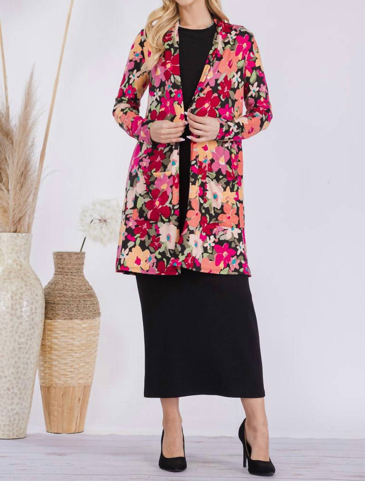 Celeste - Floral Long Sleeve Cardigan