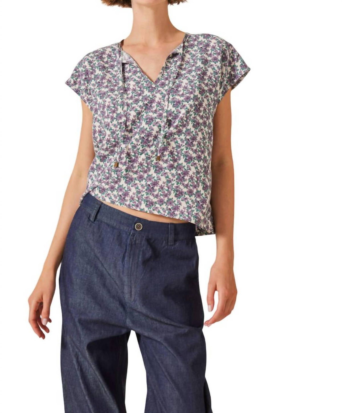 Celina Moon - Lavender Ruffle Blouse