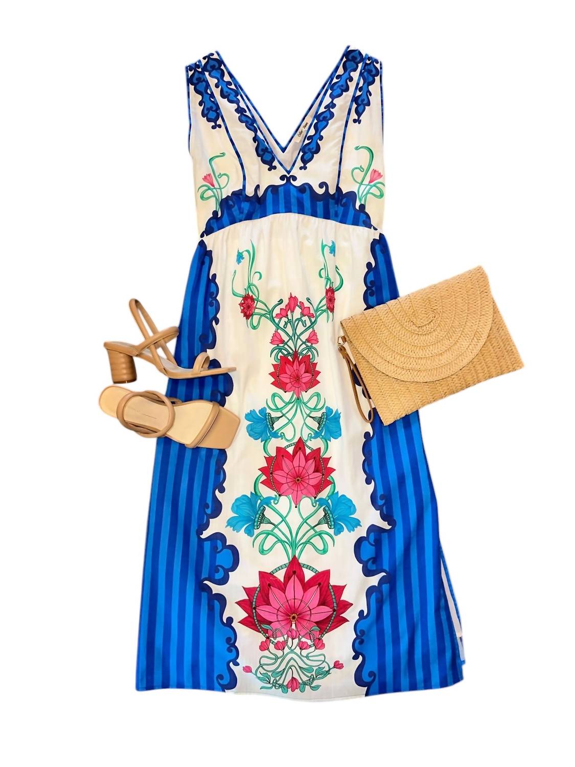 Celina Moon - Women's Sable Midi Dress - blue - clothing - dresses