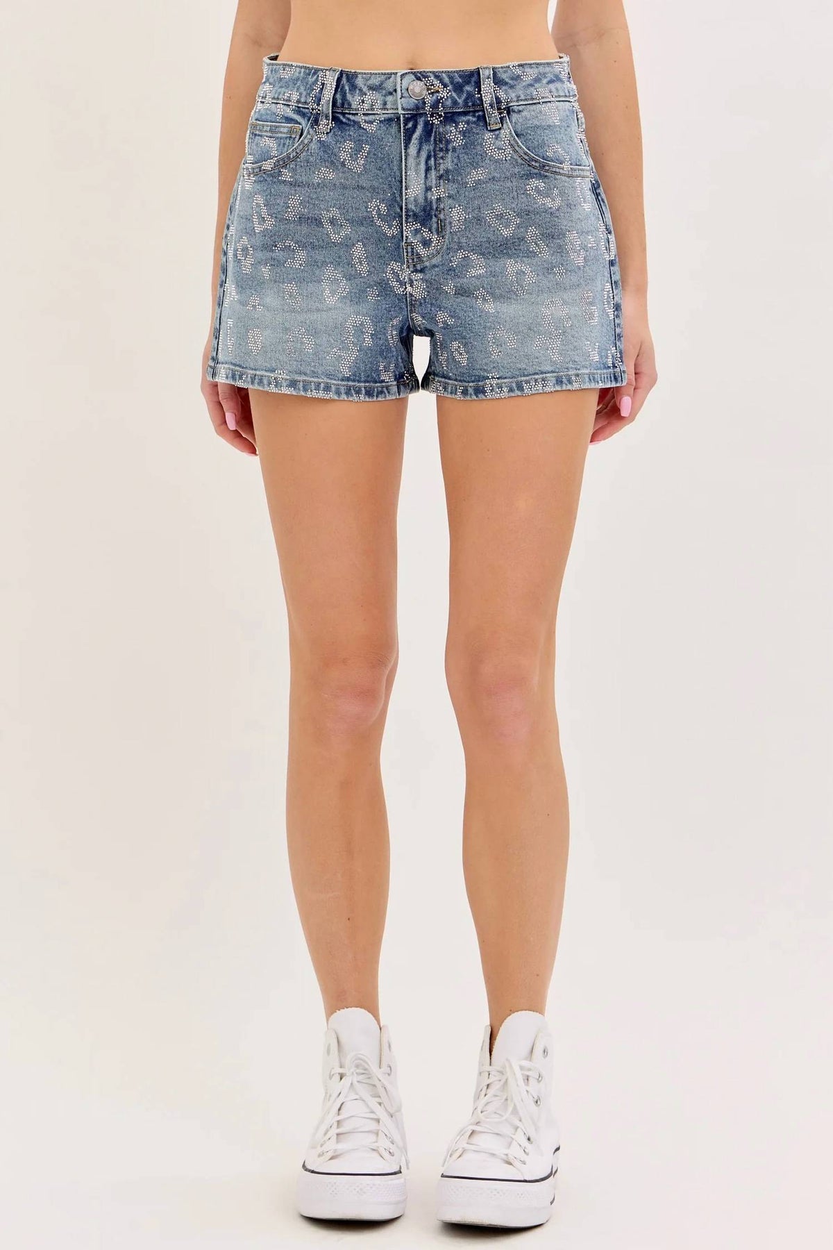 Cello - Cheetah Rhinestone Short